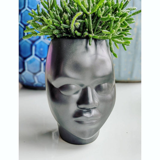 Female Head Face Ceramic Planter Pot